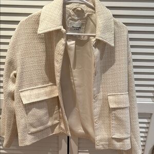 Abercrombie & Fitch Cream Women's Jacket
